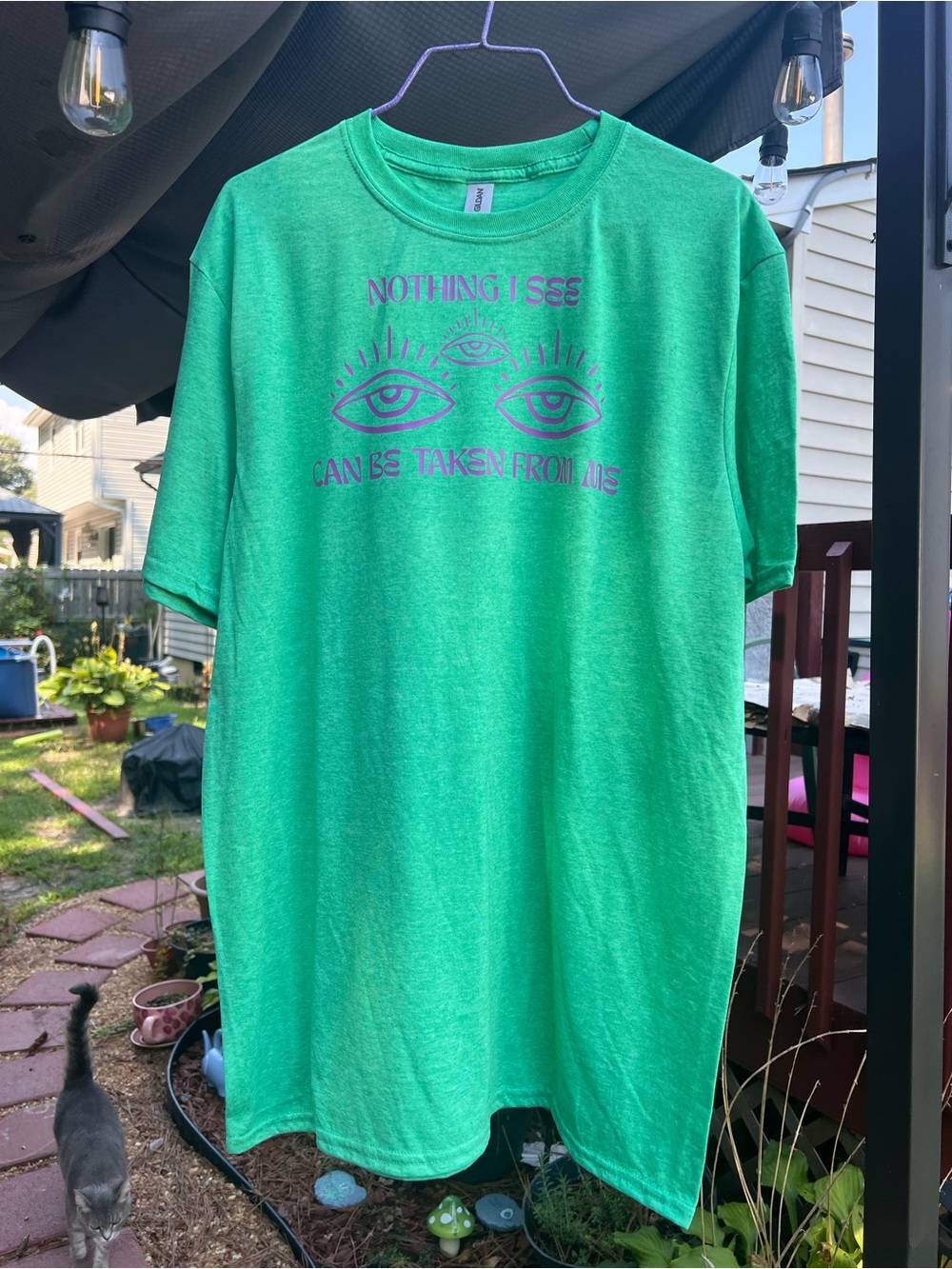 Phish Inspired Gildan Bright Green Short-Sleeve Tee with “Nothing I See” Graphic